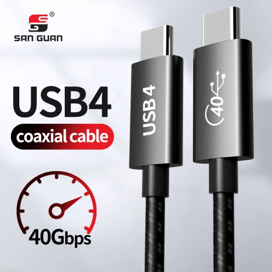 Câble Coaxial USB4 Gen3 de 3m, 10 pieds, 100W, Charge Pd, Thunderbolt 4, 40gbps, Usbc, pour Thunderbolt4 Tbt3, certifié ISO9001, usine