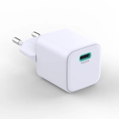 Charge rapide EU GaN 30W Mini chargeur PD 30W Adaptateur secteur portable Chargeur rapide 30W GaN